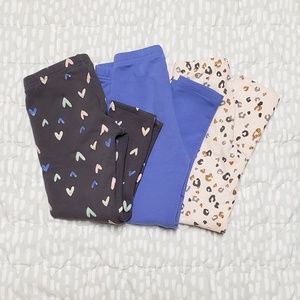 $6 BUNDLED ~ Lot of 3 fleece lined leggings 4-5T